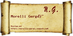 Morelli Gergő névjegykártya